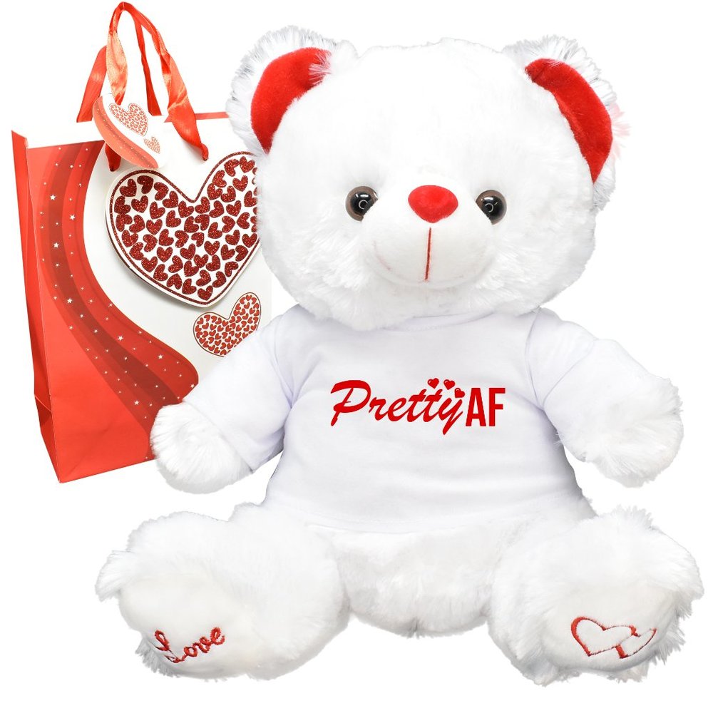Pretty AF Valentines Teddy Bear Gift Bag Friend